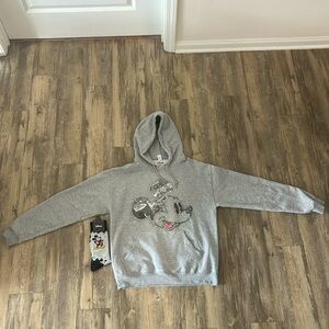 Limited edition Disney brand Mickey Mouse hoodie/socks with comic strip design.